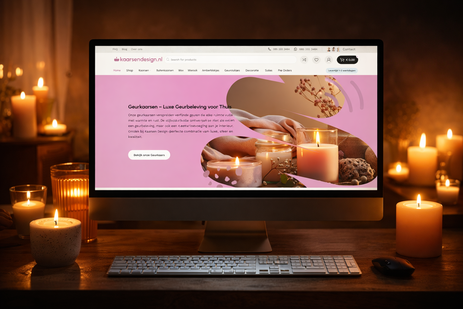 Luxe geurkaarsen voor thuis – stijlvolle geurkaarsen webshop met warme sfeer en premium kwaliteit