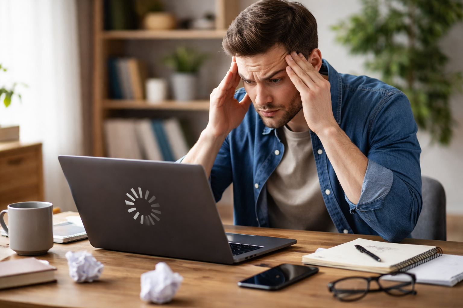 Laptop is traag tijdens werken aan tafel