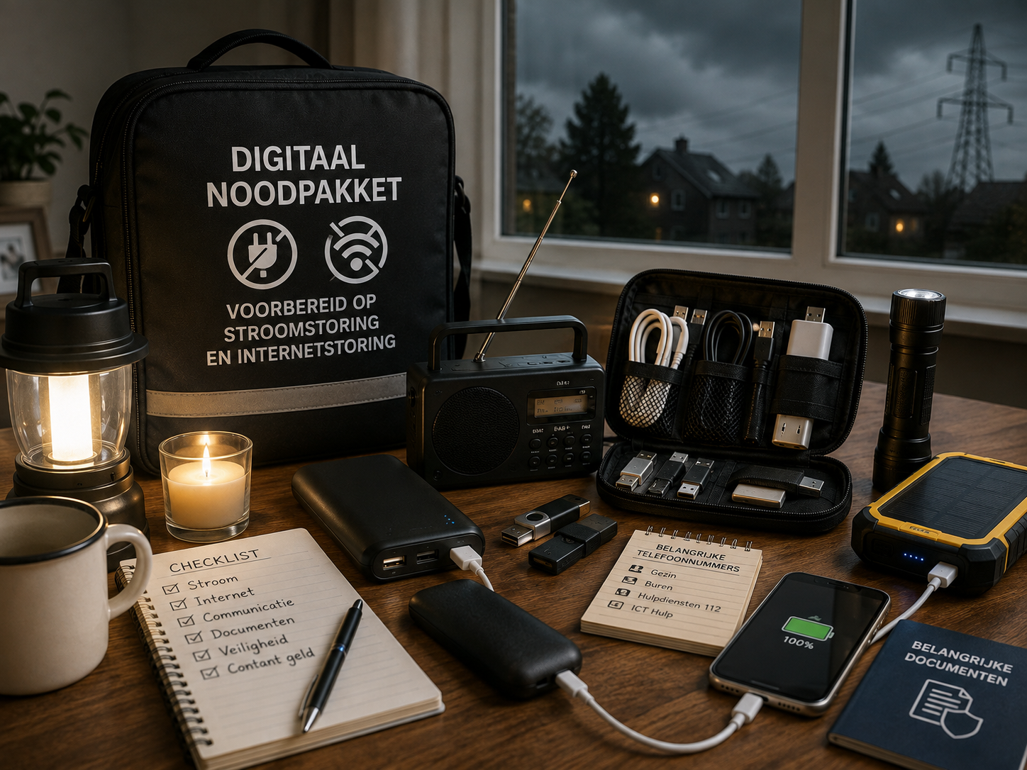 Voorbereid op een stroom- en internetstoring Voorbereid op stroomstoring en internetstoring met een digitaal noodpakket