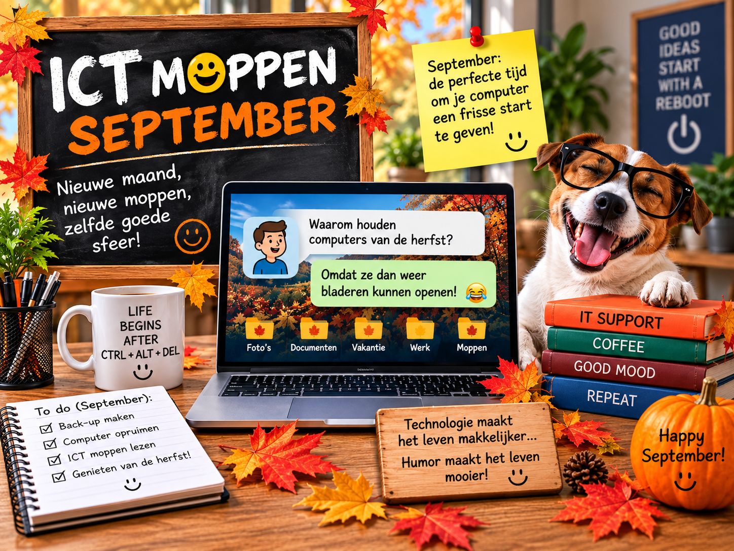 ICT Moppen September 2026 ICT moppen september 2026 met grappige helpdesk situatie op kantoor